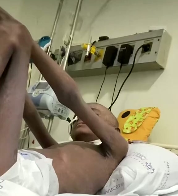 João durante o tratamento contra a leucemia